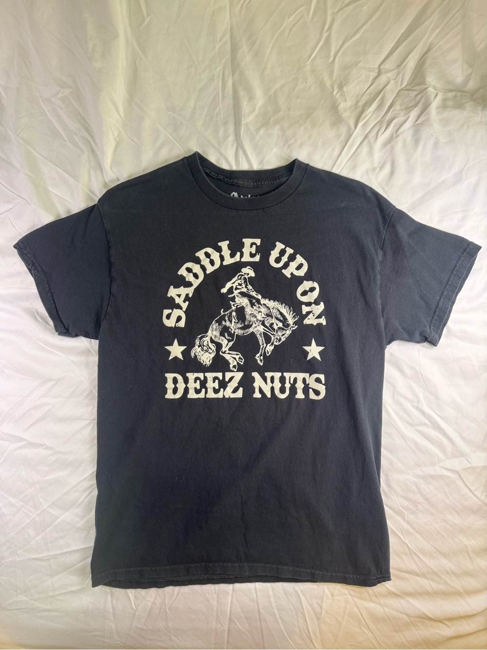 Spencer's Black 'Saddle Up On Deez Nuts' Graphic Tee